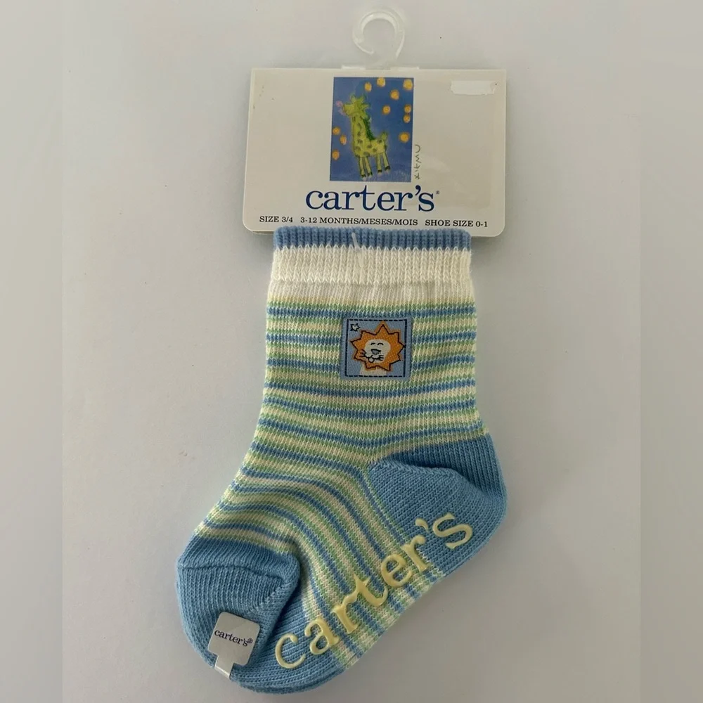 🦋 5/$25 - Carter’s Striped Socks - Size 3/4 for 3-12 Months (Shoe Size 0-1)